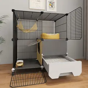 Cat Cage Indoor Cat Litter Box Integrated Large Space, Home Use Cat House, Empty Cat Cage, Cat Nest, Cat Villa