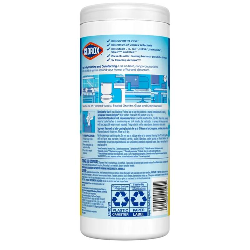 Clorox Bleach-Free Disinfecting and Cleaning Wipes, Crisp Lemon, 3 Pack x 35 Count
