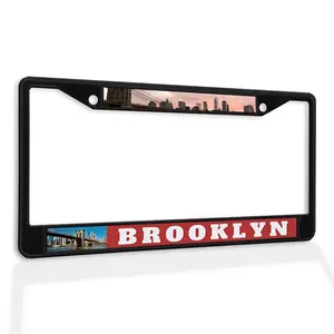 Metal License Plate Frame Vinyl Insert Brooklyn Weatherproof Car Accessories