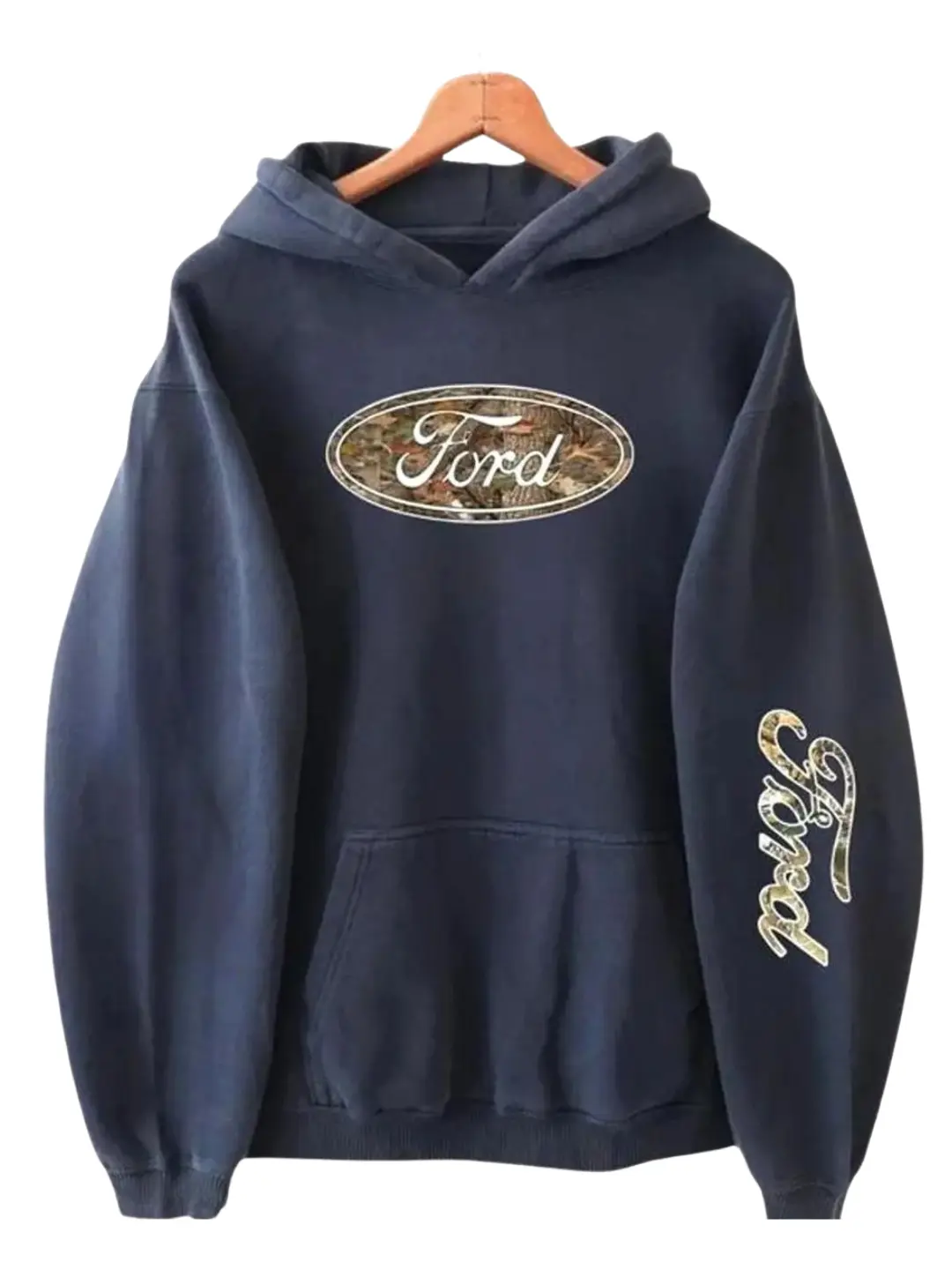 Ford Camo Logo Print Hand Hoodie, Ford Shirts, Gift For Car Lovers, For Men, Racing Shirt, Vintage Graphic Tee, Trendy Best Gift