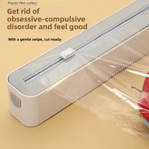 Magnetic Plastic Wrap Dispenser with Cutter Food Grade Foil for Refrigerator Countertop Fits Large Commercial Rolls Kitchen Utensils outdoorfun