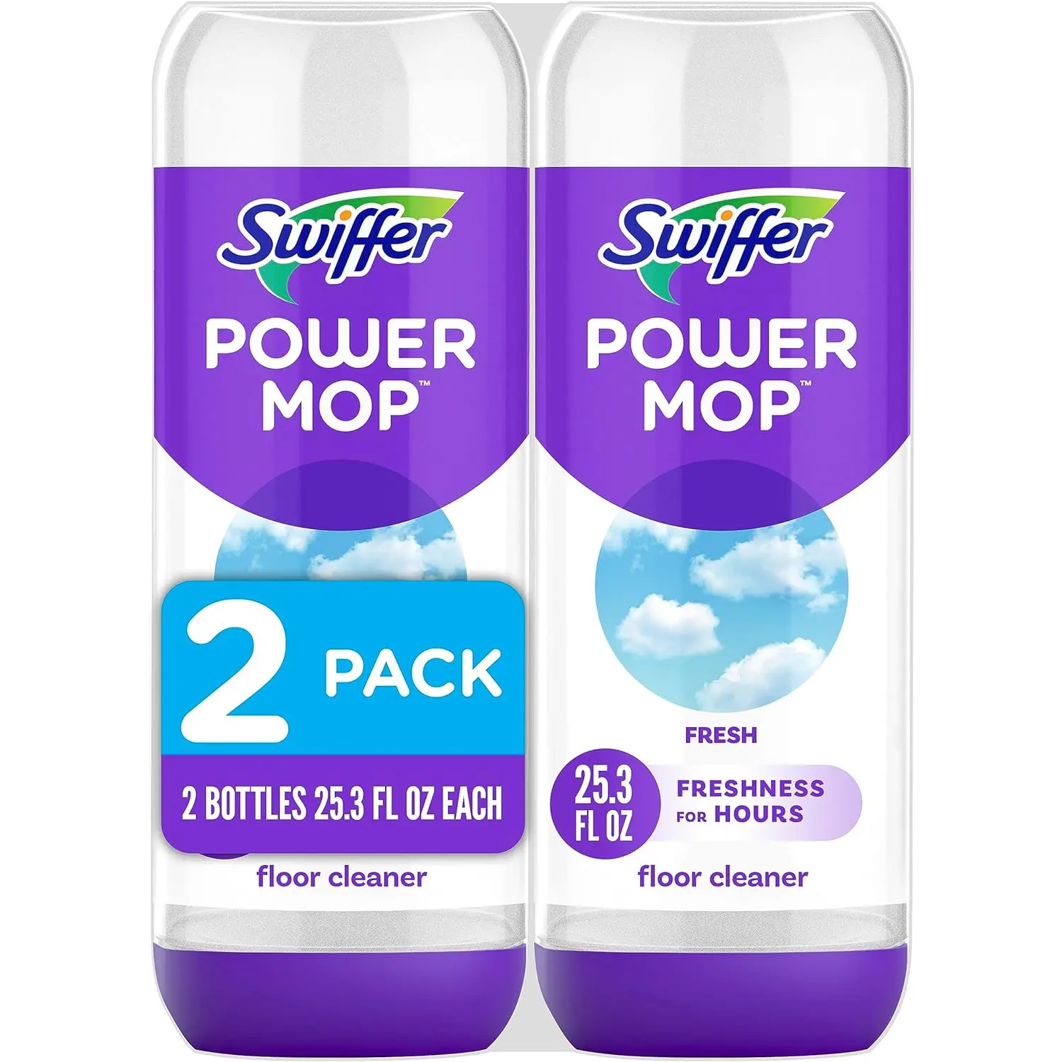 Swiffer Powermop Floor Cleaning Solution with Fresh Scent, Powermop Refills, Floor Cleaner for Mopping, 25.3 Fl Oz, 2 Pack Procter & Gamble