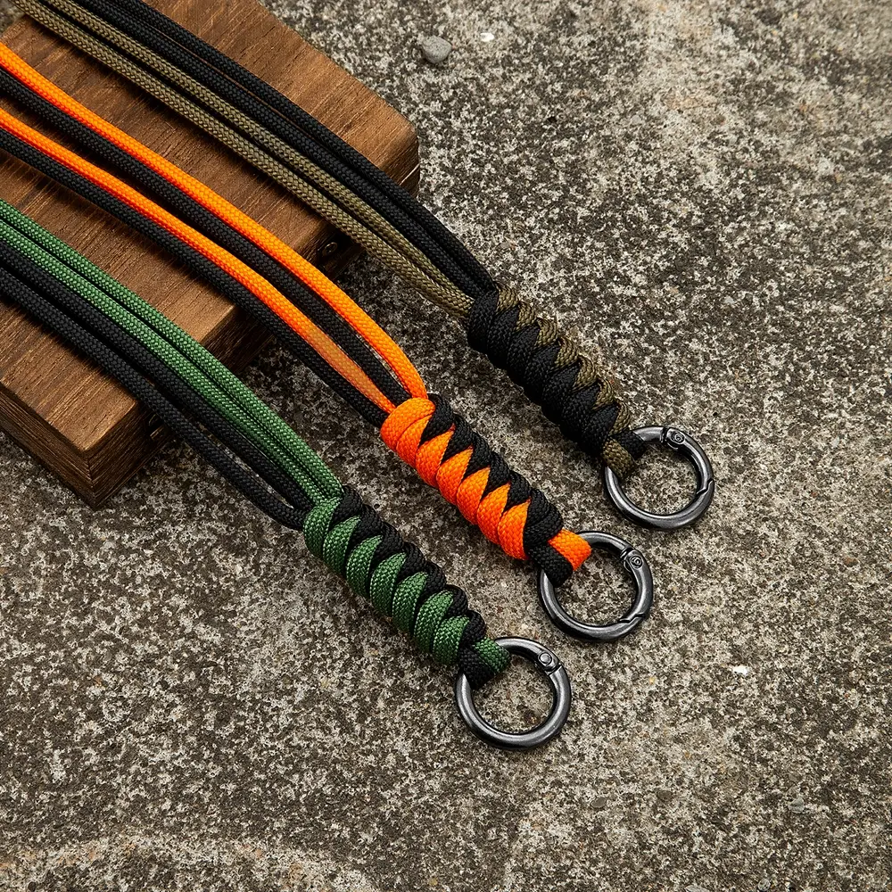 Men Women Paracord Lanyard Backbag Metal Spring buckle Layard With High Quality Mulyiple Use Lanyard For EDC Knife Key
