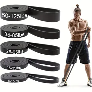 Set of 5 Resistance Bands Ranging from 5 to 125 Pounds, Suitable for Workouts, Strength Training, And Muscle Development