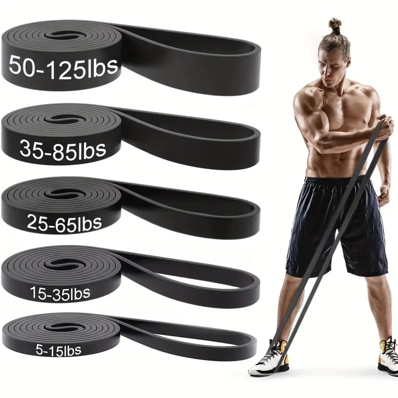 Set of 5 Resistance Bands, Fitness Training Band Ranging from 5 to 125 Pounds, Suitable for Workouts, Strength Training, And Muscle Development, Workout Equipment, Work Out Bands For Exercise