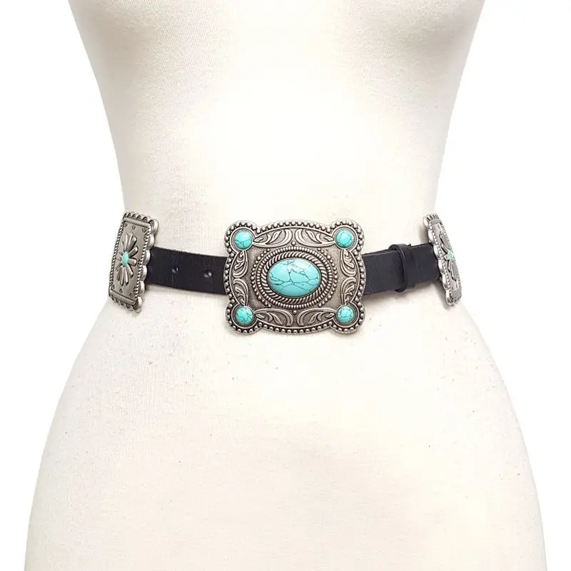 Women’s Big Flower Concho Turquoise
