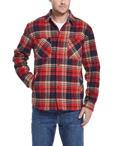 SHERPA LINED FLANNEL SHIRT JACKET in RIFLE GREEN