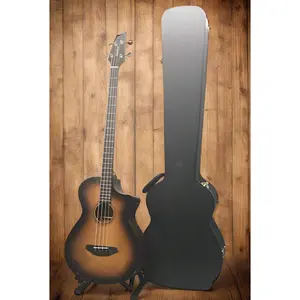 Breedlove Solo Pro Concerto Edgeburst CE Acoustic-Electric Bass Guitar With Hardshell Case