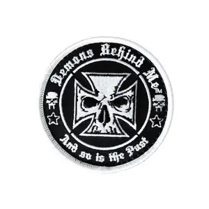 White Maltese Cross Sew On Patch