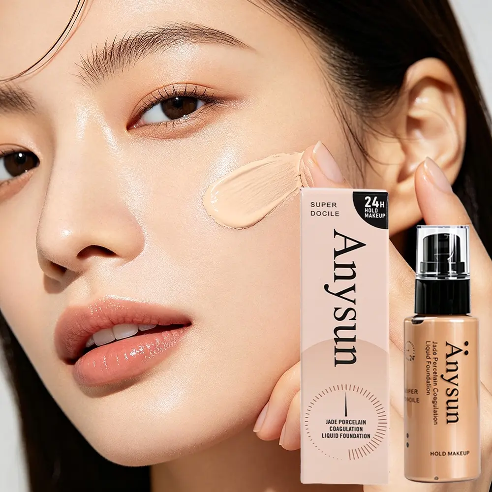 Natural Skin Like Foundation Non Caking Non Creasing No Mask Effect Hydrating Concealer Long Lasting Soft Focus Coverage Moisturizing Foundation
