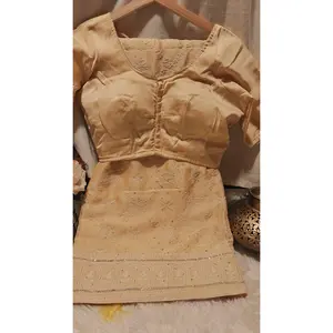 Golden Color Saree with Stitched Blouse - Elegant Design, Ideal for Special Occasions