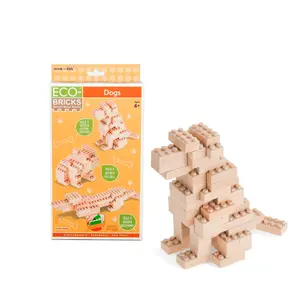 Eco-bricks Wooden Bricks 3 in 1 - Dog Set - Natural, Sustainable & Guided STEM Craft