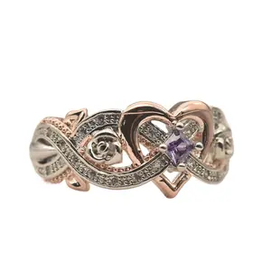 Elegant Infinite Love Ring with Purple Synthetic Amethyst Alloy Material - Perfect Wedding Ring for All Seasons and Special OccasionsWomen's Jewelry Christmas Birthday Valentine's Day Promise Blessing Gift
