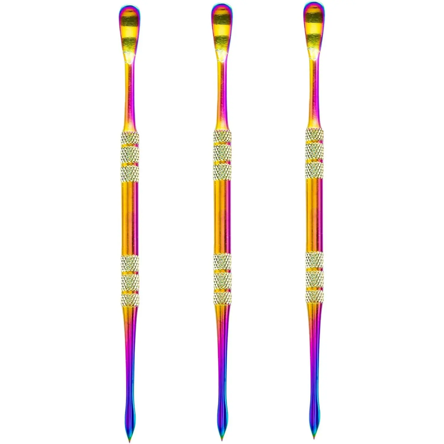 3 count Wax Carving Tools, Stainless Steel Wax Tool Carving Tool Kit, Double-Headed Sculpting Tool Spoon, Rainbow