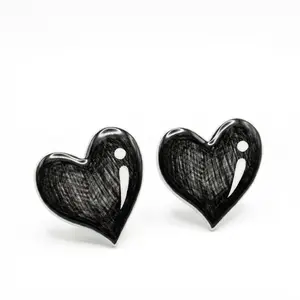 Black Heart Stud Earrings