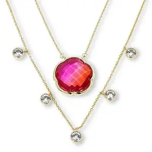 Connie Craig Carroll Jewelry Annalee Gem Doublet Necklace 2-piece Set