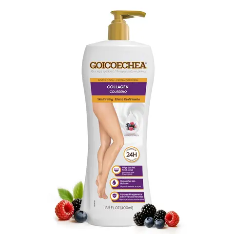 Goicoechea Collagen+Elastin Skin Firming Body Lotion - Female Normal Skin Daily Moisturizer, Red Fruits Extract, 24H Hydrating, Improves Varicose Veins Area Appearance, 13.5 oz Bath & Body Care Item