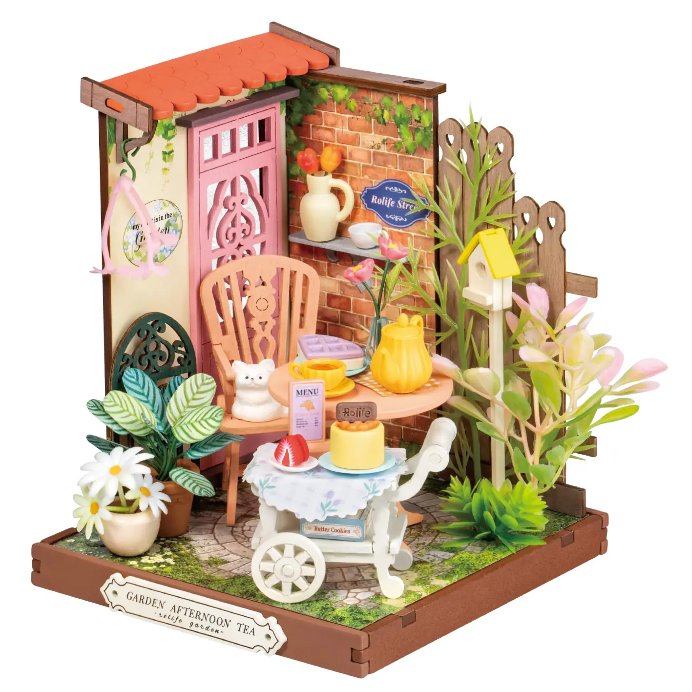 Fancy Tea Yard DIY Puzzle,Building Blocks,Building,Model Building Kits Dly Miniature Dollhouse Kits