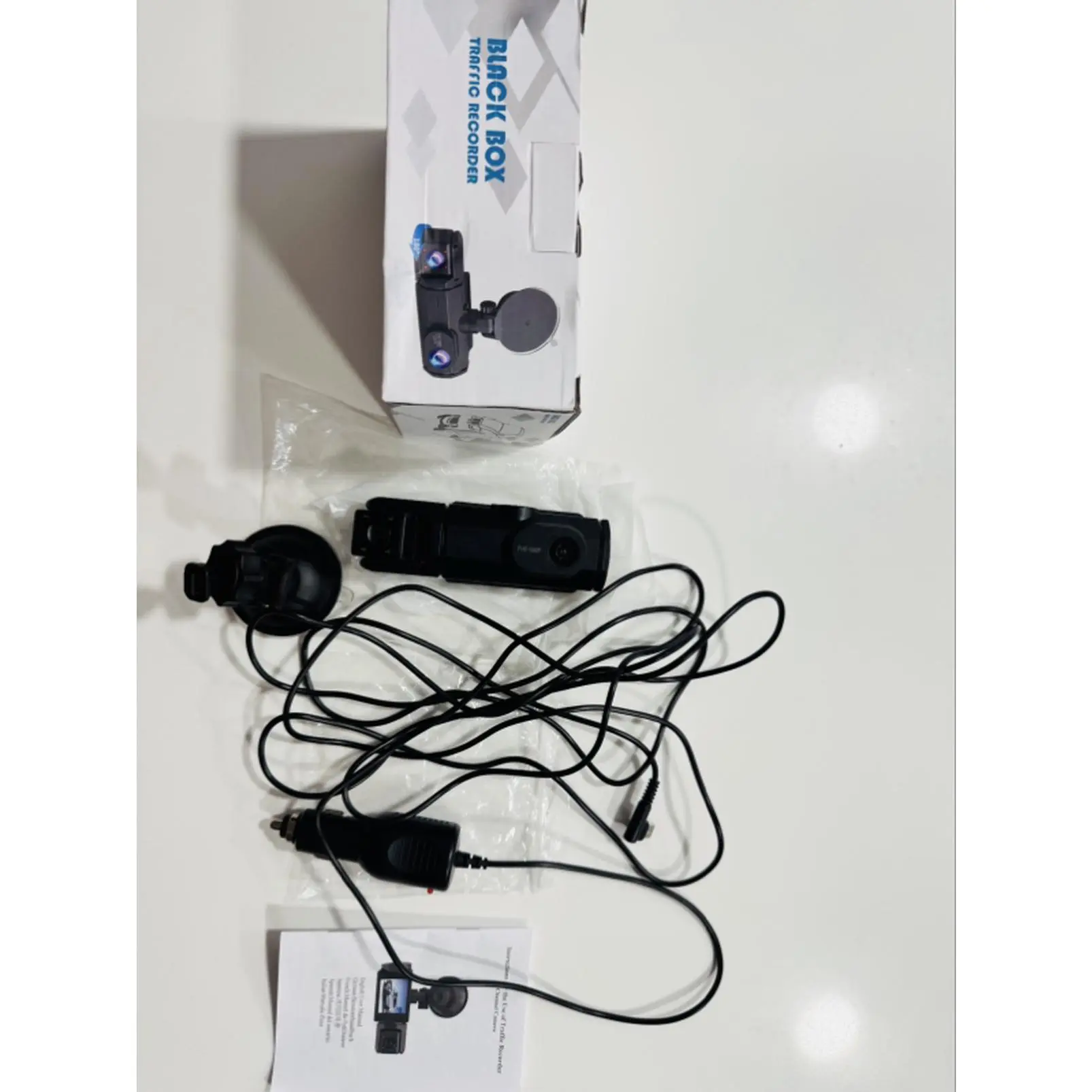Black Box Dash Cam with Mount and Cable for Easy Installation and Use