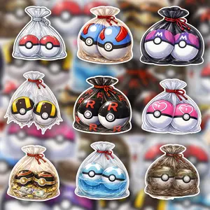 3" high quality die cut custom pokeball stickers sacks