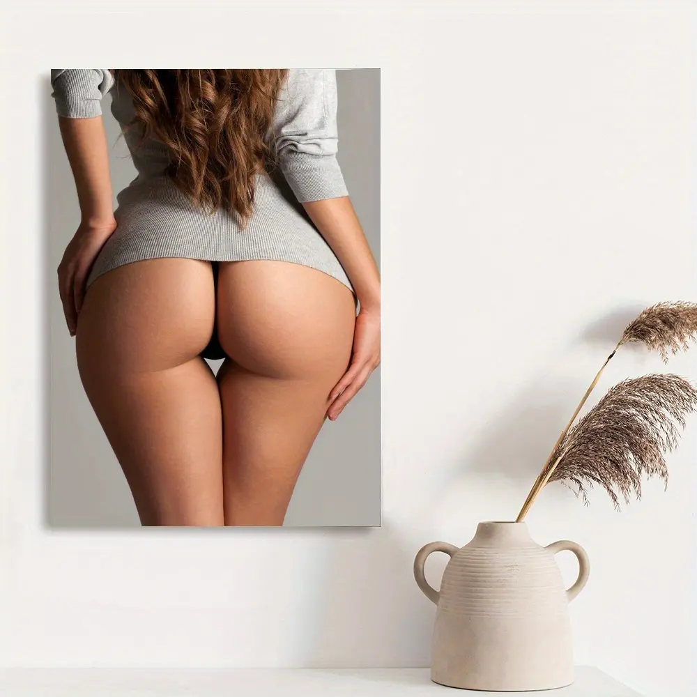 Framed Wall Canvas Painting of Body Art Beautiful Ass Wrapped Canvas Prints Poster, Hanging Hardware Included, Birthday Party Decor, Mother's Day New Year Easter Gift, Home Living Room Office Wall Decor, Perfect Home Decoration - Thickness 1.5inch
