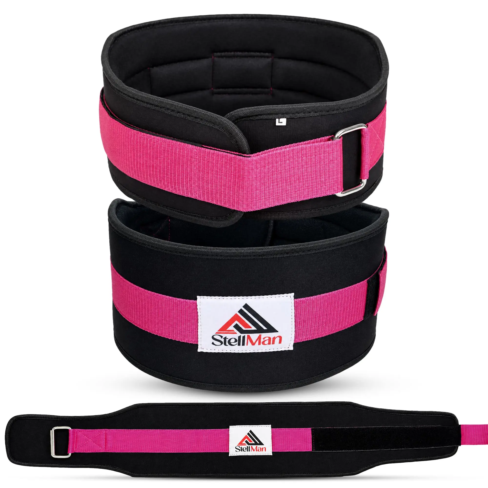 Stellman RecoilDefend Neoprene Weight Lifting Belt - Neoprene Waist Belt, Gym Accessory for Powerlifting, Weight Training, Fitness (Black, Pink)