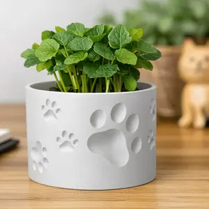 Cute Paw Print Planter 3D Printed Mini Plant Container For Cat And Dog Lover Gift Indoor Decorative Pot For Window Sill Office Setup