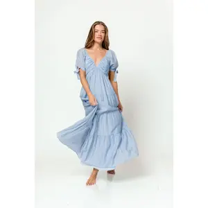 Grayson Maxi Dress in Dusty Blue - Bump Friendly & Inclusive Sizing