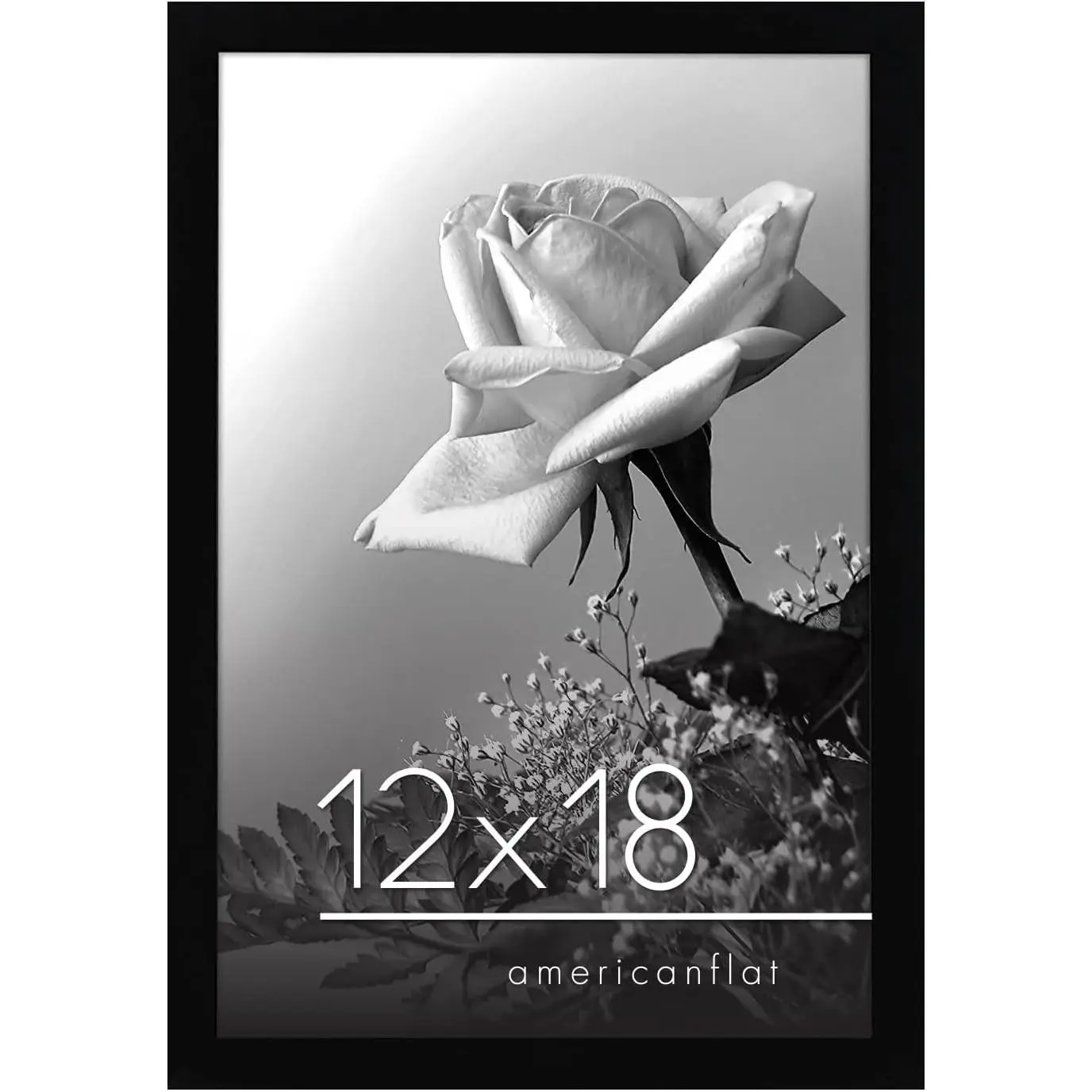Classic 12x18 Picture Frame - Black Engineered Wood Frame with Polished Plexiglass, Wide Gallery Border, Durable MDF, Wall or Table Hanging Hardware Included, Rectangle Poster Frame for Home or Office