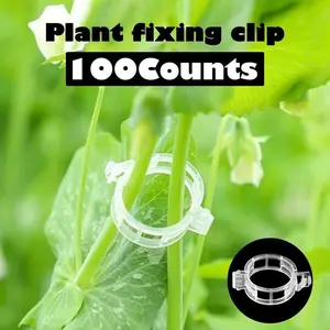 100 pieces of plant support clips, used for supporting the upright growth of tomatoes and grapevines - white plastic vegetable support clips