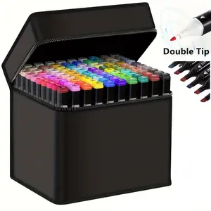 24PCS Alcohol Markers Set - Dual-Tip Blender Art Tools for Professional Sketching, Fade-Resistant Ink, Complete