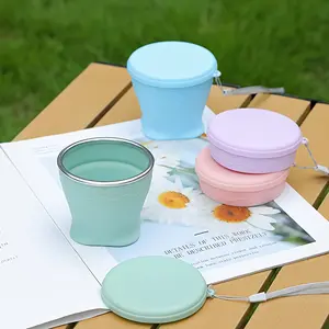 1 PIECE Lightweight Foldable Travel Mug BPA Free Reusable Collapsible Cup for Camping Hiking Office