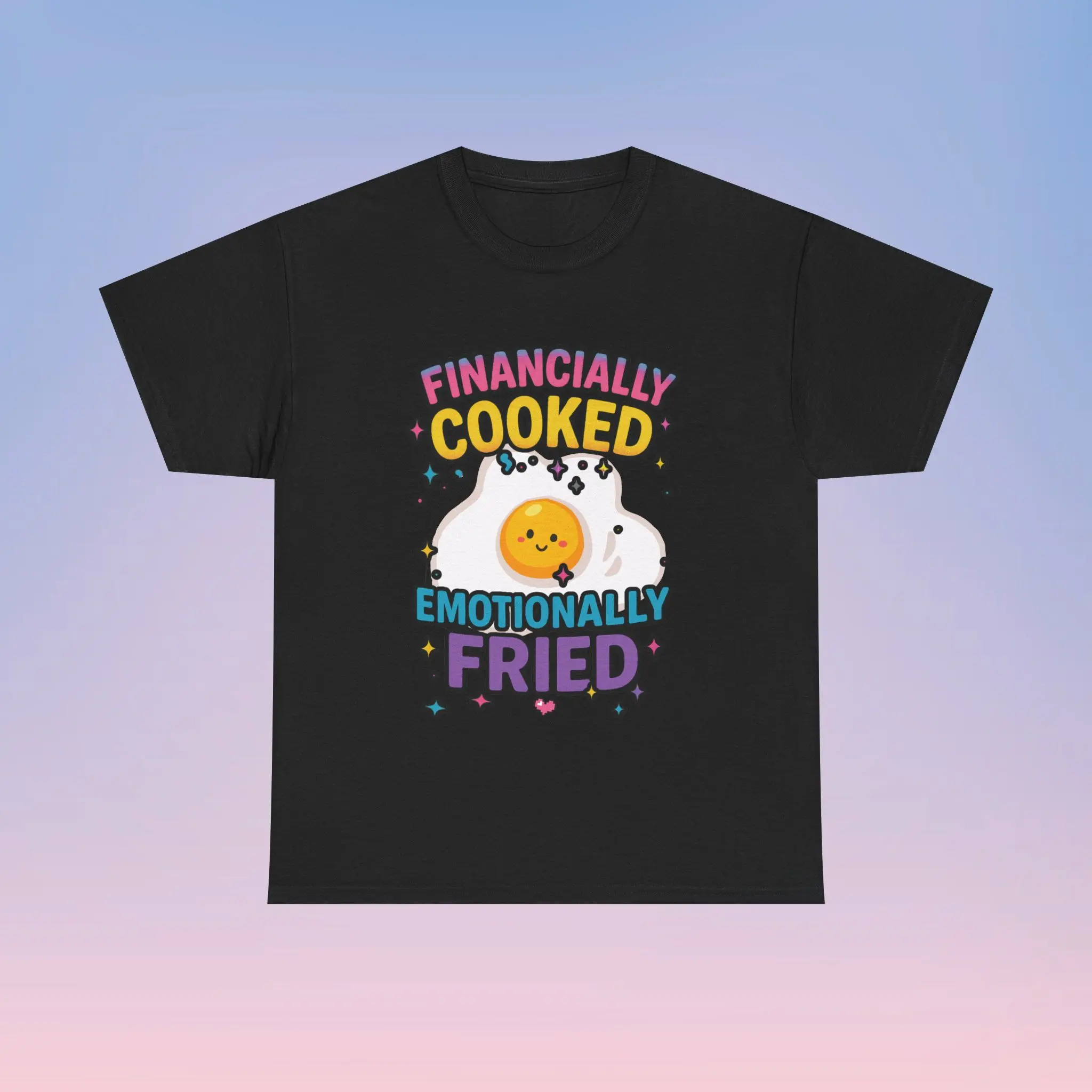 Financially Cooked Emotionally Fried T-Shirt| Burnout Aesthetic TShirt| Gen Z Mental Health Shirt| Sad Girl Humor, Frugal Meme Shirt, Viral TikTok Tee, Y2K Vaporwave Streetwear- SpentAF# graphic print t-shirt