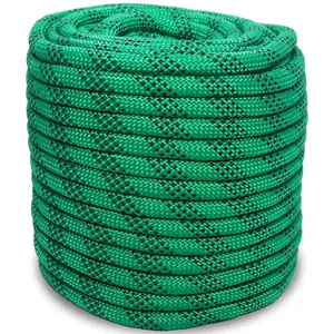 1/2 Inch 100ft/150ft/200ft Double Braided Polyester Arborist Rope, Heavy Duty Nylon Rope for Anchor, Tree Work, Cargo, Pulling, Sailing