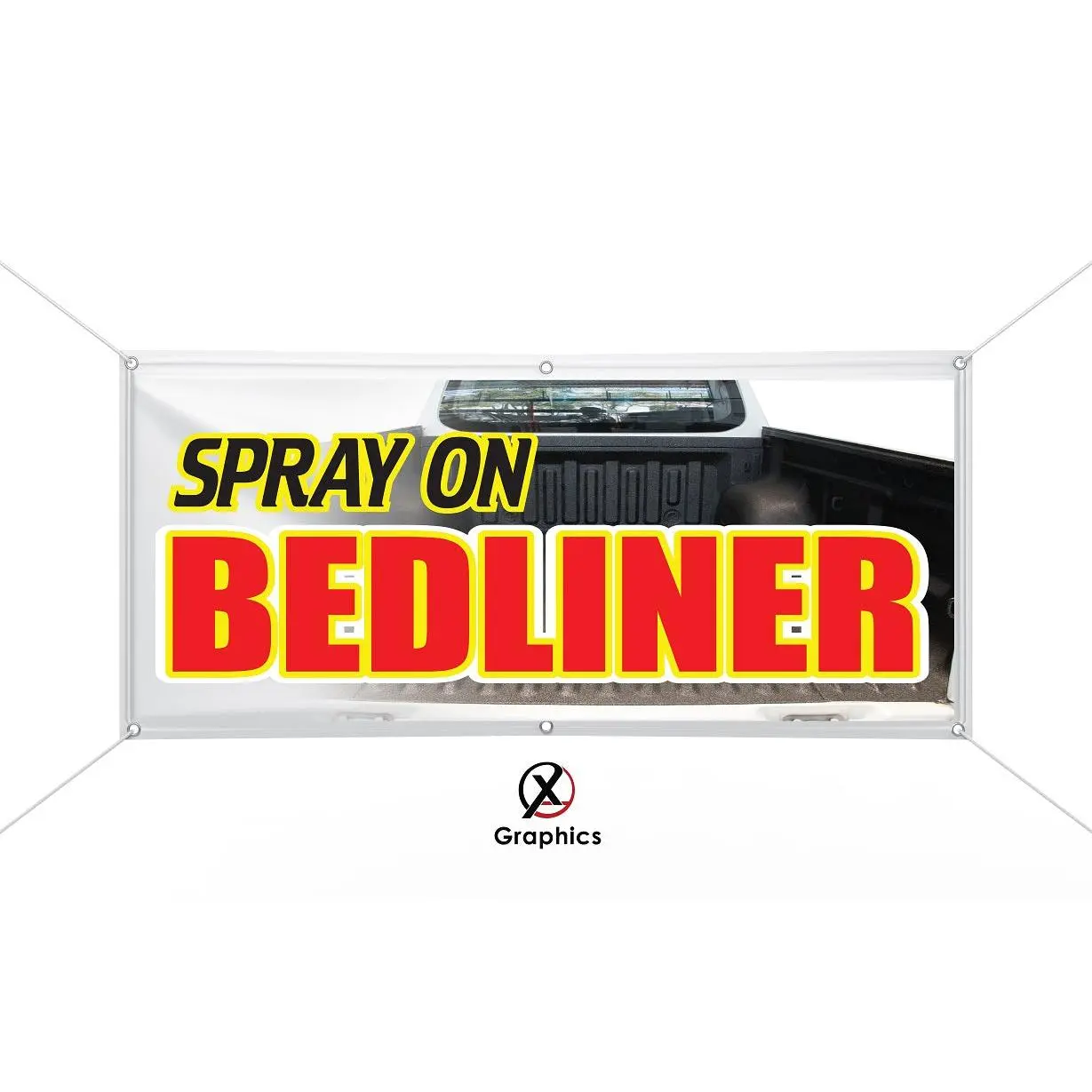 Spray on Bedliner Vinyl Banner advertising Sign Full color any size Indoor Outdoor Advertising Vinyl Sign With Metal Grommets truck bedliner