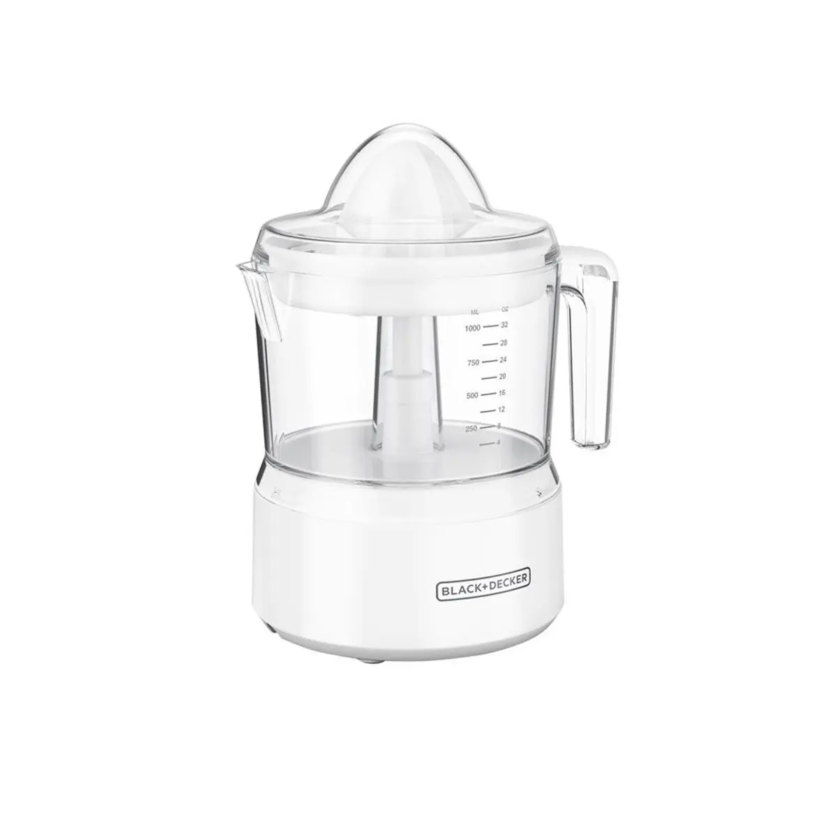Black & Decker Citrus Juicer - Easy Assembly, Plastic Body, White Kitchen Fruit & Vegetable Utensil