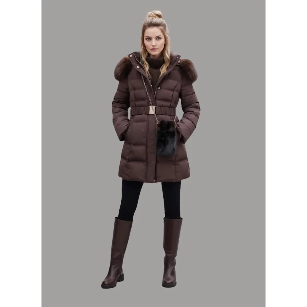 Zaragosa Slim-fit Insulated Puffer with Sling Bag