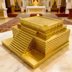Sacred Vintage Altar Piece for Blessing Ceremony, Cultural Display with Brick Pattern Texture, Religious Gift for Faithful and Cultural Scholars