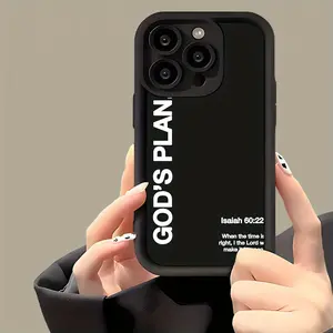 Bible verse Pattern TPU Case for iPhone 17 Pro Max 16 16e 15 14 Plus 13 12 Mini 11 Air X XS XR Straight Edge Drop-Resistant Rugged Durable Cover Shell Gift 2D printing