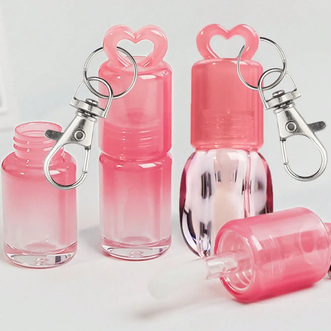Transparent Empty Bottle Hand Sanitizer Dispenser, 30ML Travel Size with Bow, Reusable Portable Container for Liquids