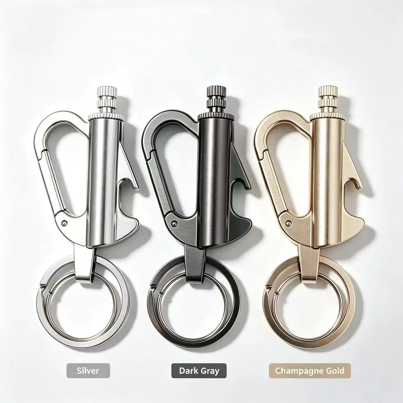 Portable Keychain Bottle Opener, Metal Key Ring Multi-Function Pocket Tool, Lightweight Compact Design for Daily Carry, Travel, Camping and Gift