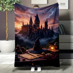 Batman standing in the city night view, a must-have blanket for lunch breaks and home, the best Valentine's Day gift.