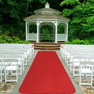 3'x40' red carpet with 4 gold stantions and velvet rope