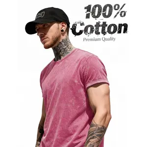 Men's Distressed Washed T Shirt Vintage Faded Retro Tee Casual Streetwear Short Sleeve Shirt for Men, Soft Breathable Summer T Shirt for Skate, Hip Hop, Outdoor, Daily Wear