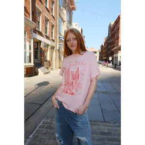 NY Illustration Pink Graphic T-shirt