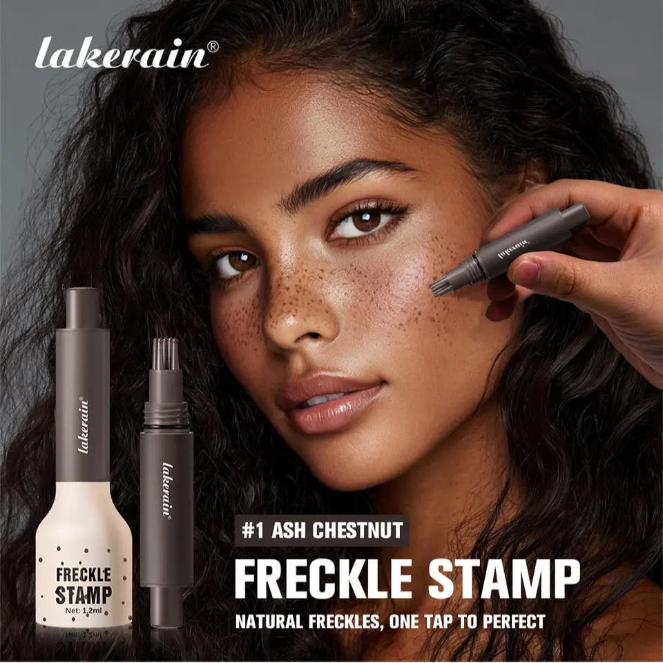 Lakerain Freckle Stamp, Natural Freckle Makeup Effect, Waterproof Quick-Dry, 4 Colors for All Skin Tones, Easy to Use for Beginners