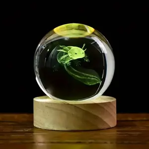 Custom 3D Axolotl Crystal Ball - Personalized Handmade Gift