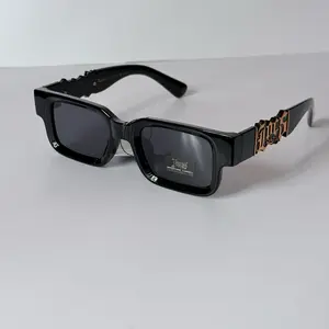 Locs Hardcore Shades - Black Frame with Gold Logo Sunglasses for Stylish Protection