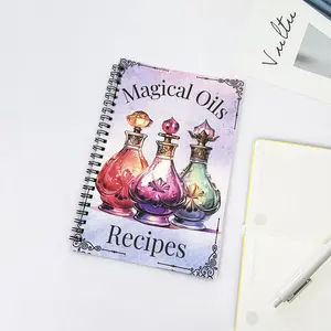 50-Page Magical Oil Comprehensive Workbook, A5 Size Handbook Notebook, Spiral Coil Notebook, Candle Magic & Spiritual Practices, Herbal Recipes, Halloween Use, Beginners & Advanced Witches, Spiral Notebooks