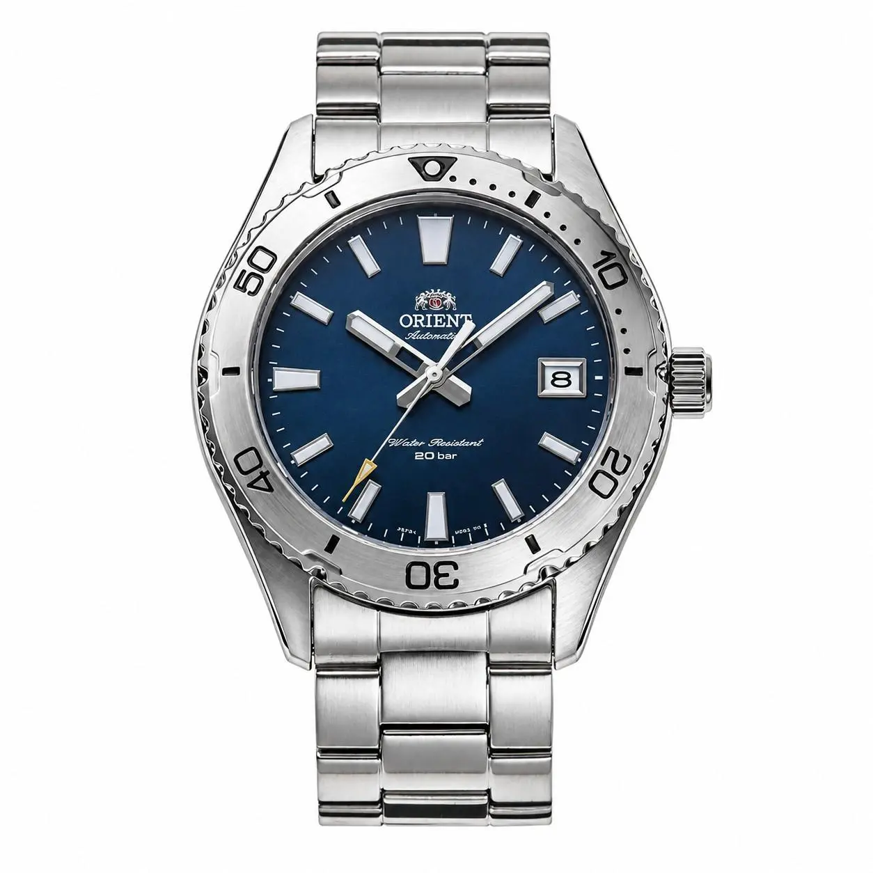 Men’s automatic diving watch, unidirectional rotating bezel, luminous black dial with date window, solid stainless steel bracelet, 20 bar water resistance, classic sports wristwatch, ideal gift for outdoor gentlemen